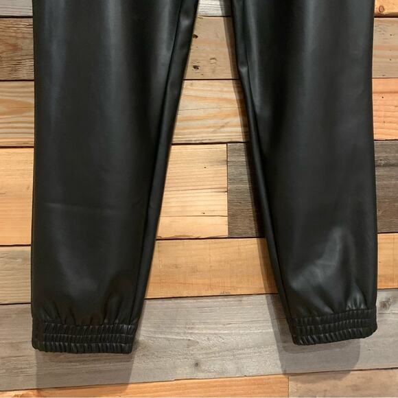 STUDIO Badgley Mischka Faux Leather Drawstring Jogger Pants Black Size M - Picture 8 of 13